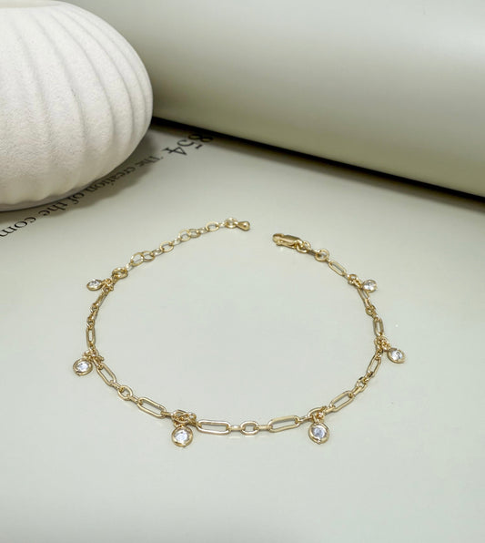 Velani Jewelry Dainty Bezel Charm Bracelet