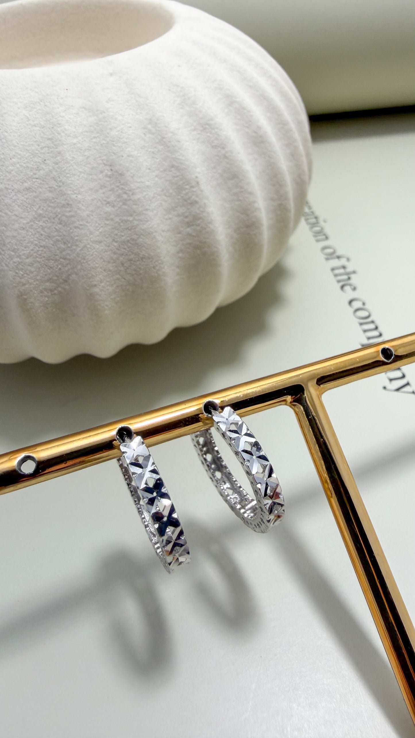 Luce Diamond Cut Hoops Sterling Silver - Velani Jewelry