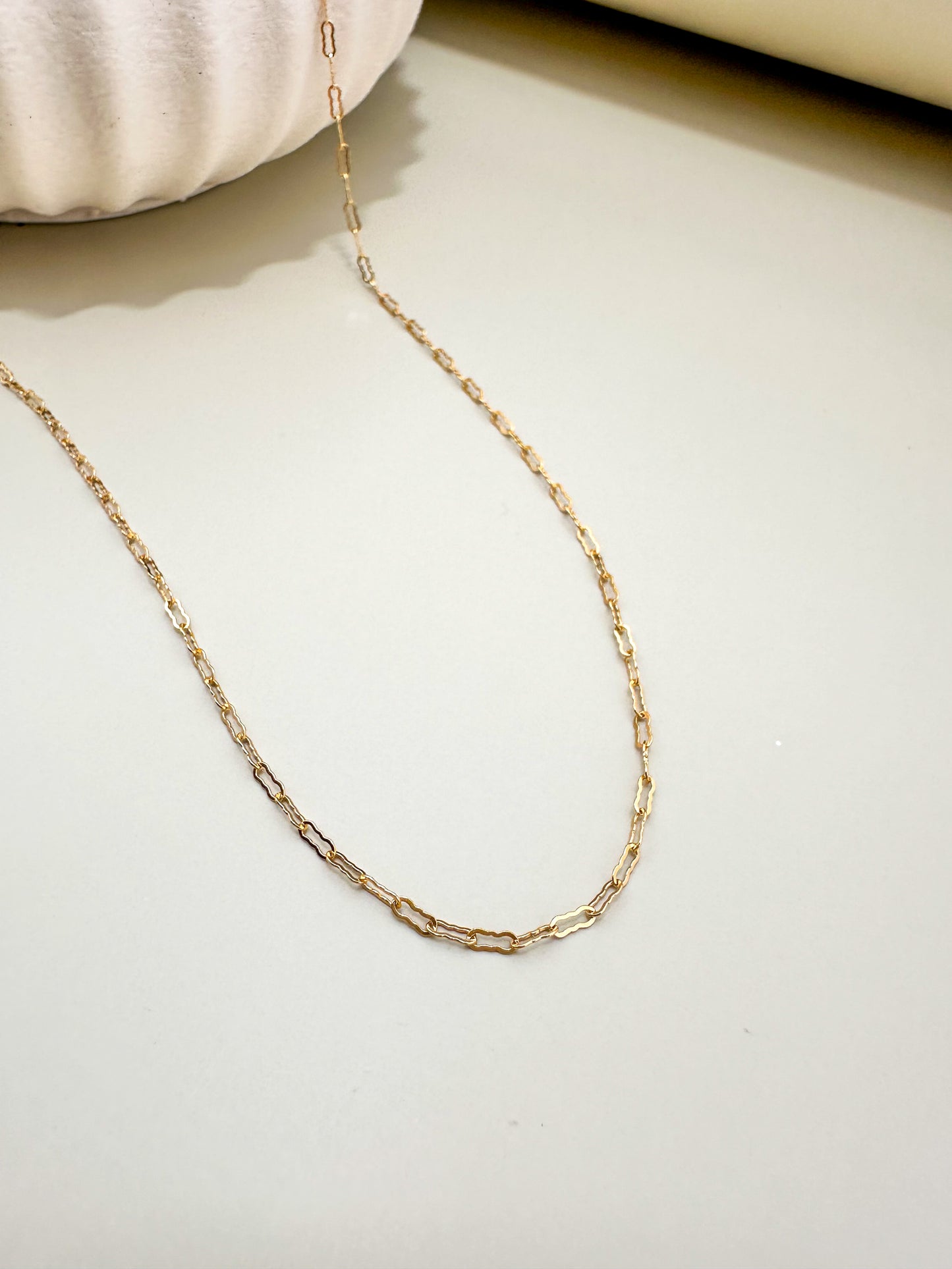 Velani Jewelry Gold Filled Flat Krinkle Necklace