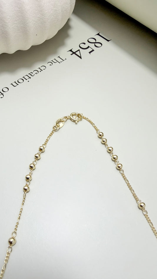 Our Lady of Grace Rosary Necklace with CZ Cross - Velani Jewelry