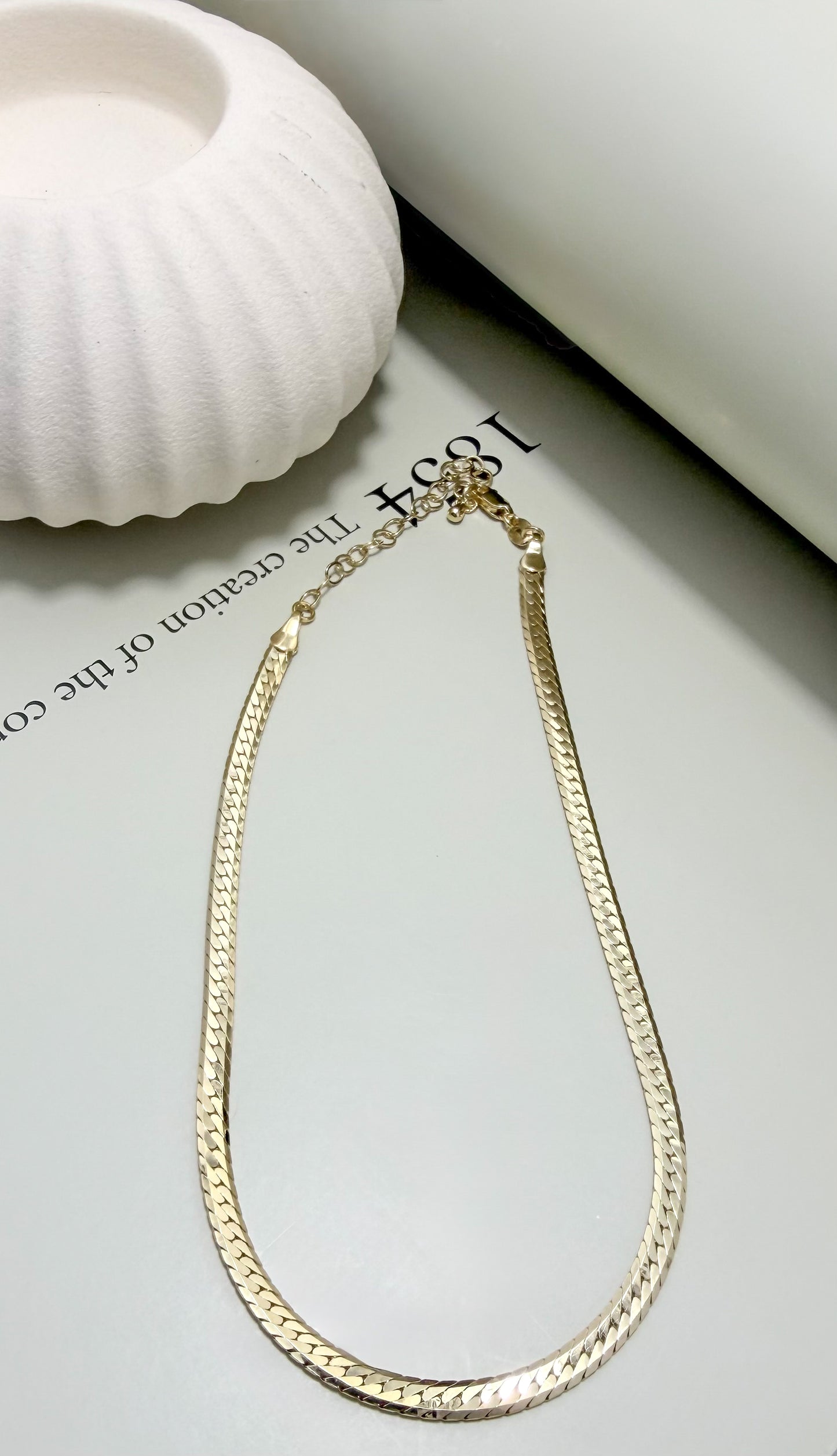 Diamond Cut Herringbone Choker Necklace – Velani Jewelry