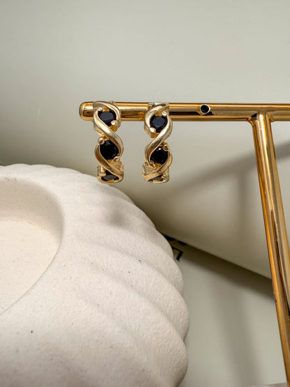 Velani Jewelry Riqueza C Hoop Earrings with CZ