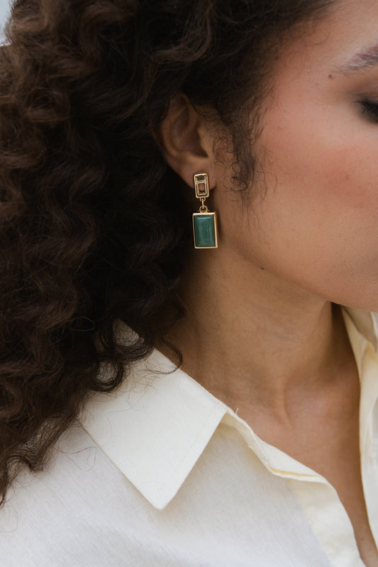 Velani Jewelry Verde Forma Dangling Earrings