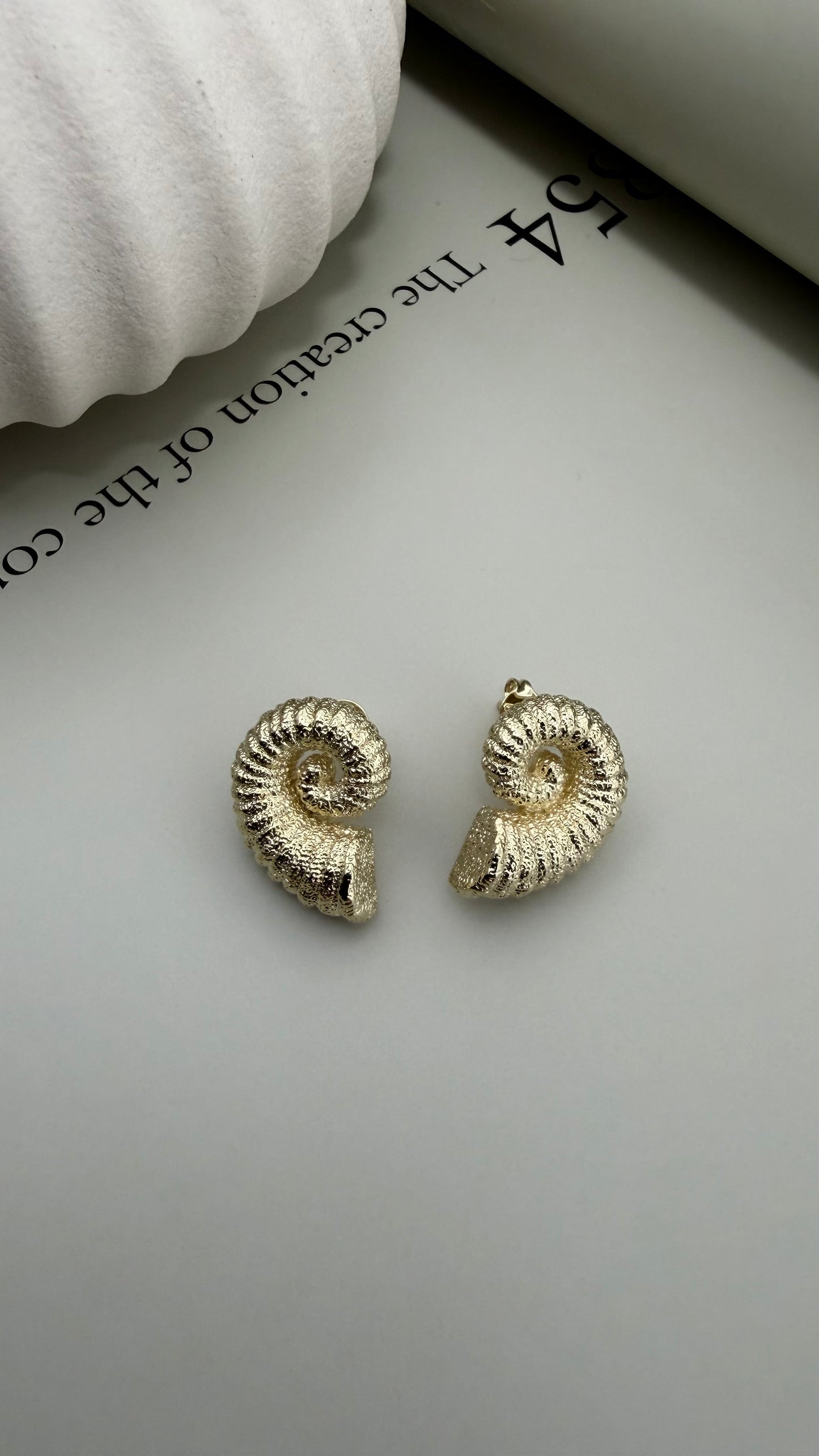 Velani Jewelry Golden Ammonite Studs