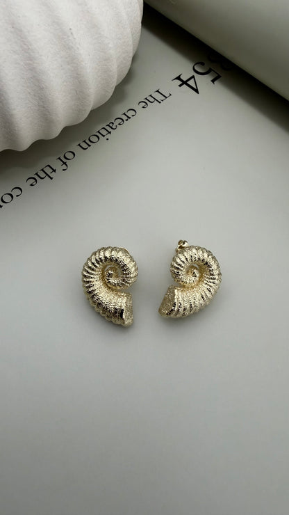 Velani Jewelry Golden Ammonite Studs