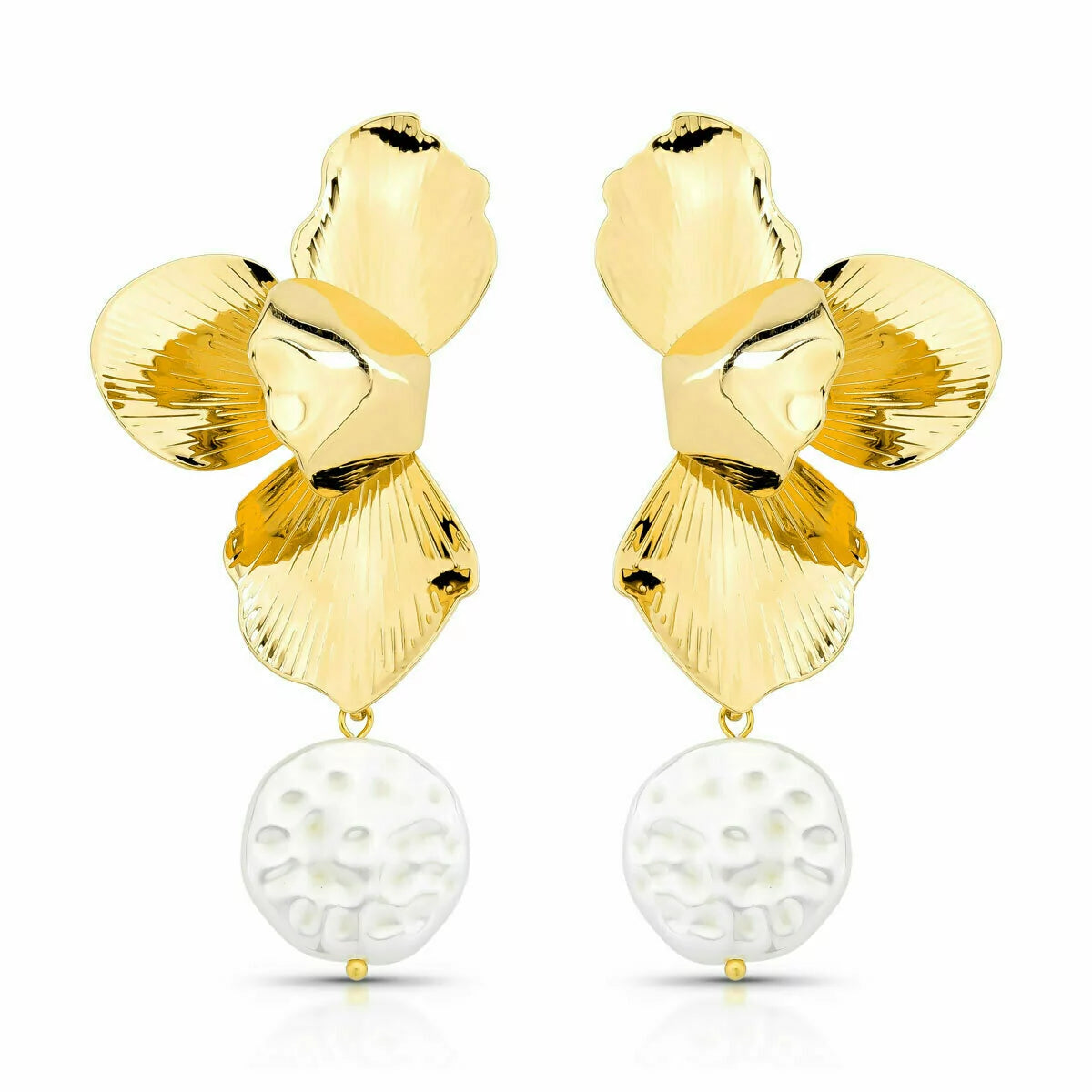 Velani Jewelry Island Bloom Flower Pearl Earrings