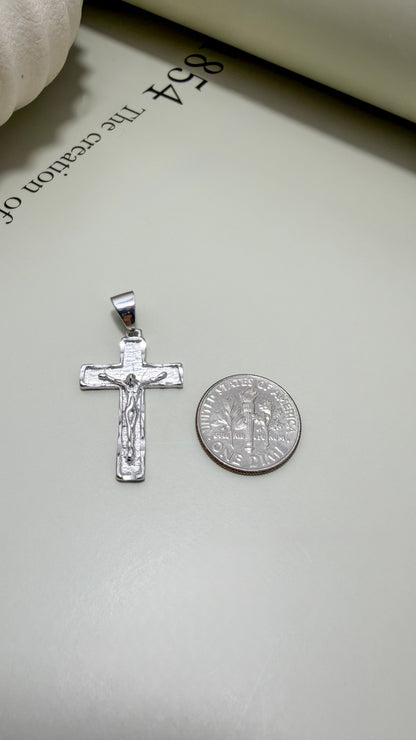 Sterling Silver Diamond Cut Crucifix Pendant – Velani Jewelry