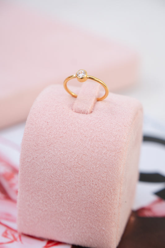 Velani Jewelry 4mm Diamond Bezel Ring - Gold Filled