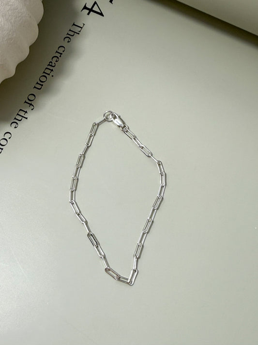 Velani Jewelry Flat Paperclip Bracelet Sterling Silver