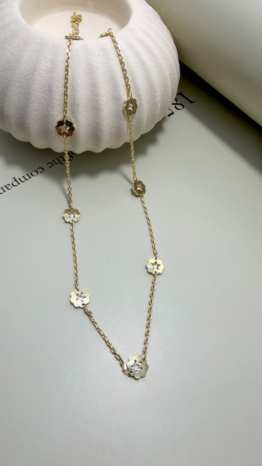 Flower and Star CZ Necklace – Velani Jewelry