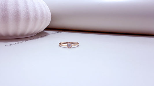 Velani Jewelry 4mm Diamond Bezel Ring - Gold Filled