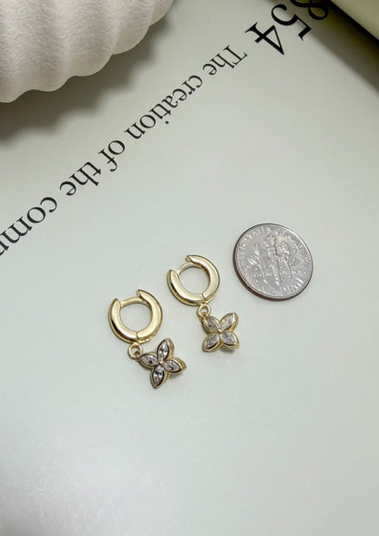 Marquise Blossom Huggies - Velani Jewelry