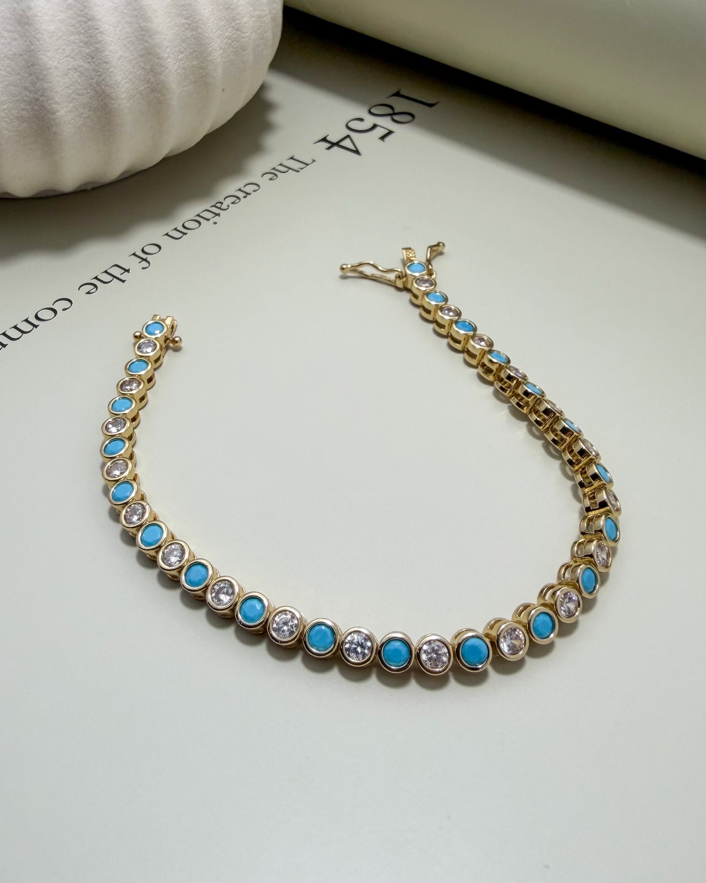 Round Bezel CZ Tennis Bracelet - Velani Jewelry