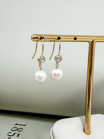 Velani Jewelry Bezel & Pearl Drop Earrings