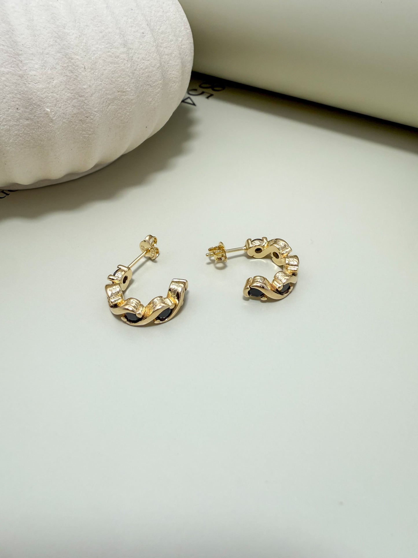 Velani Jewelry Riqueza C Hoop Earrings with CZ