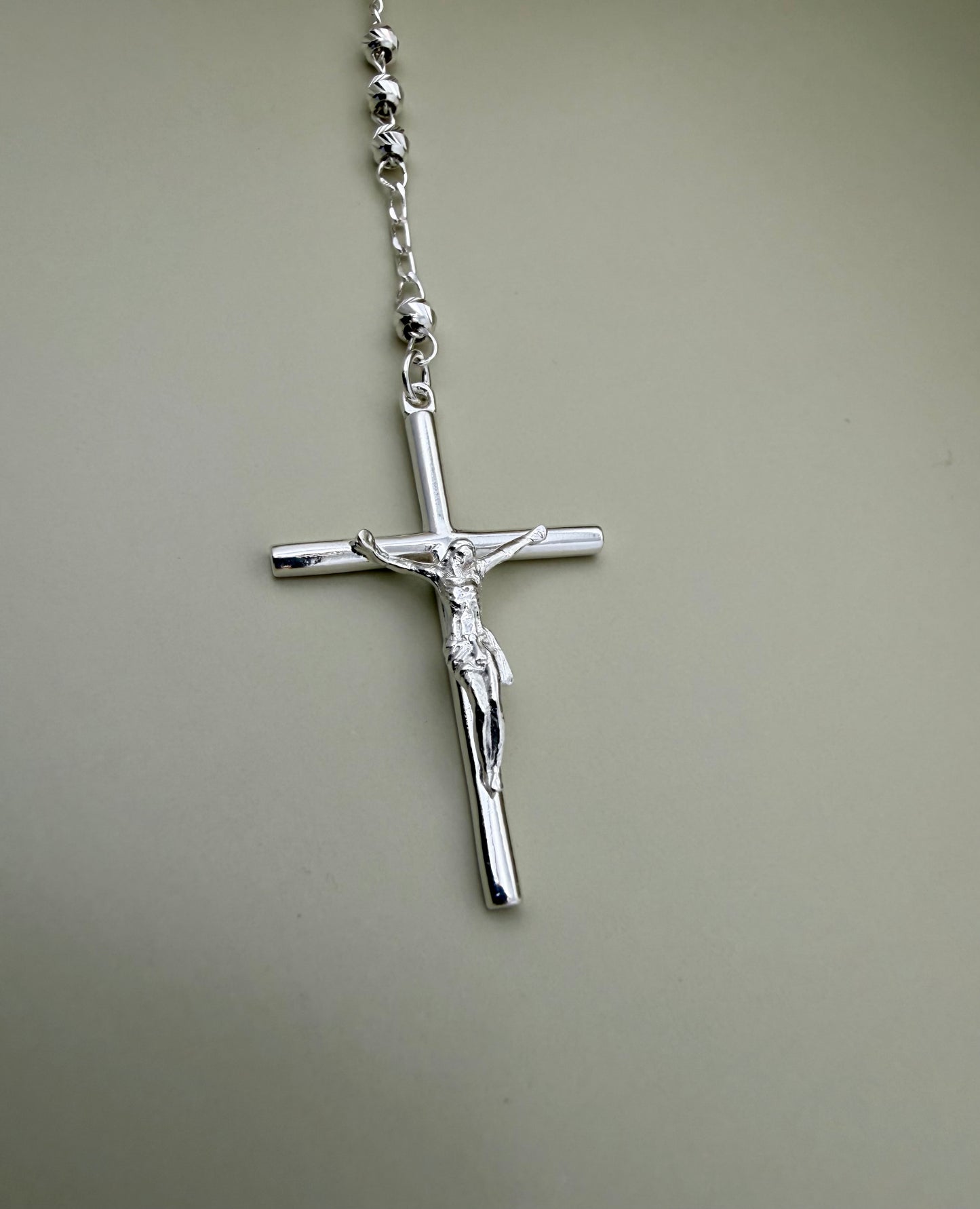 Velani Jewelry Rosary Necklace - Sterling Silver