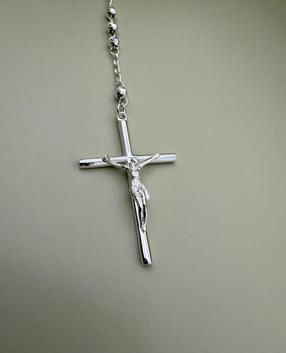 Velani Jewelry Rosary Necklace - Sterling Silver