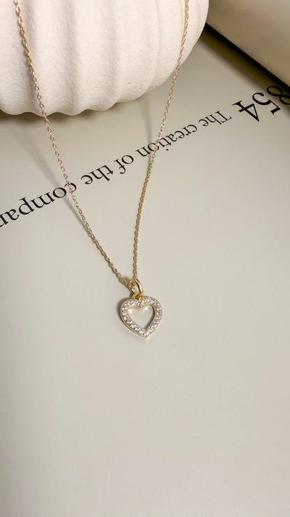 Amore Pavé Heart Necklace - Velani Jewelry