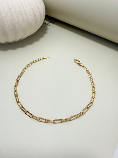 Velani Jewelry Flat Paperclip Chain Bracelet