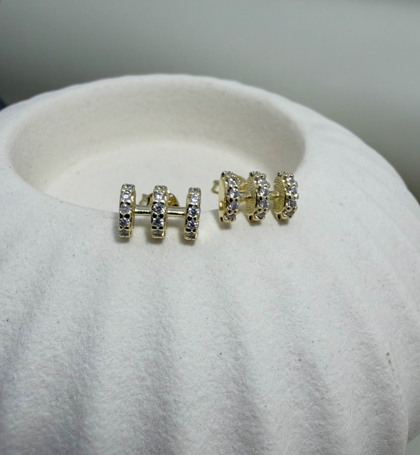 Velani Jewelry Triple-Row Pavé Stud Earrings