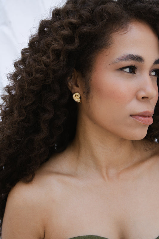 Velani Jewelry Golden Ammonite Studs