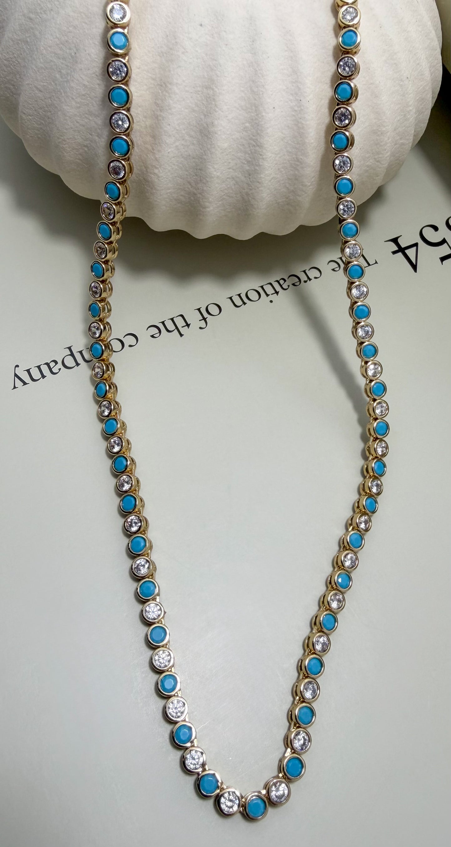 Round Bezel CZ Tennis Necklace - Velani Jewelry