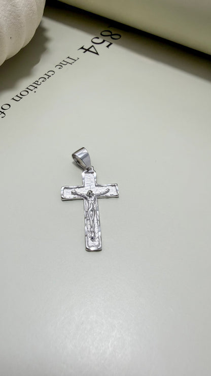 Sterling Silver Diamond Cut Crucifix Pendant – Velani Jewelry