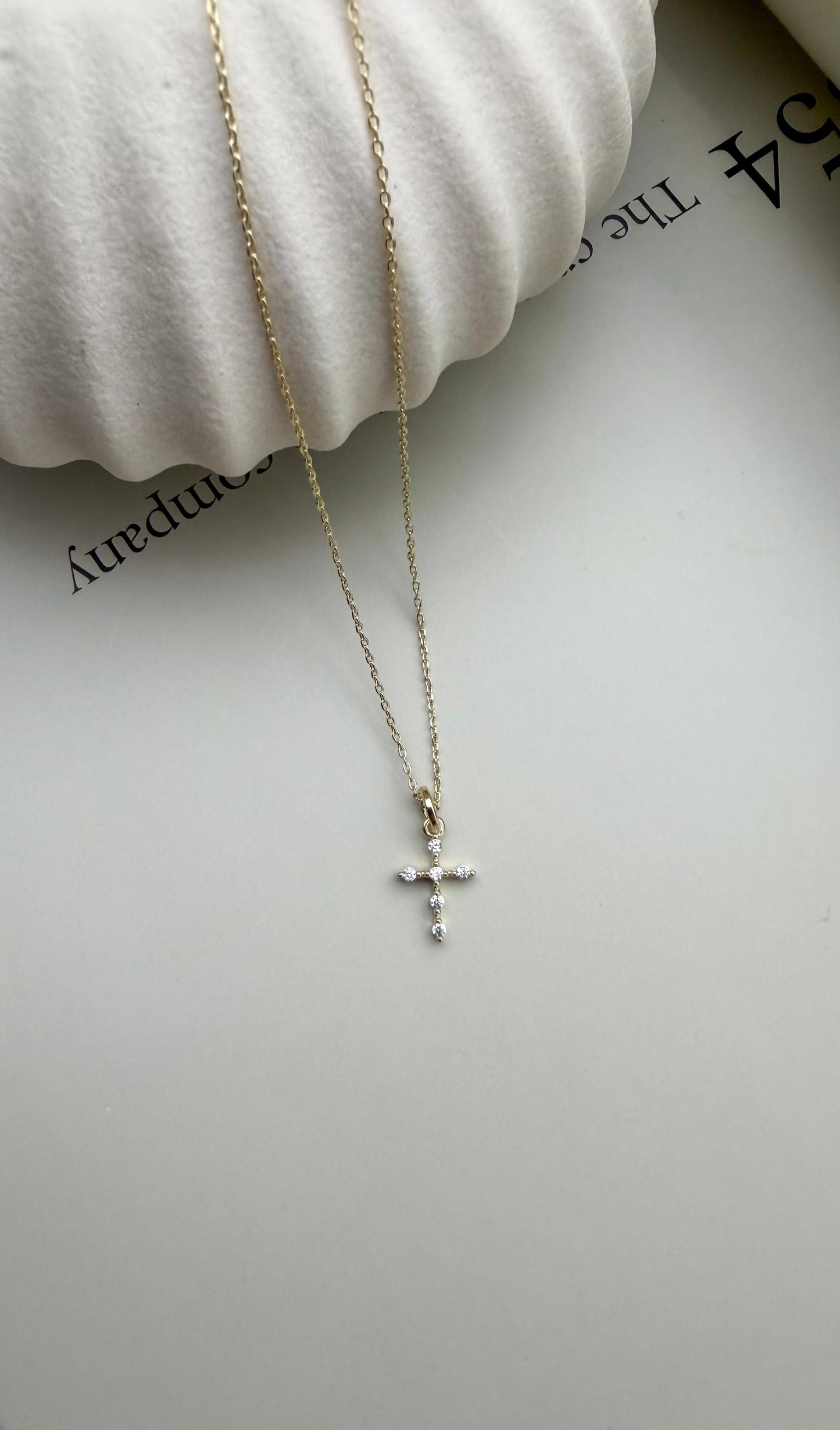 Velani Jewelry Mini Bezel Cross Necklace