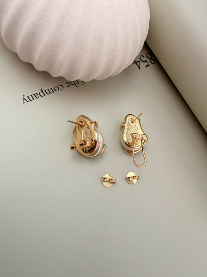 Velani Jewelry Sculptural Baroque Pearl Stud Earrings