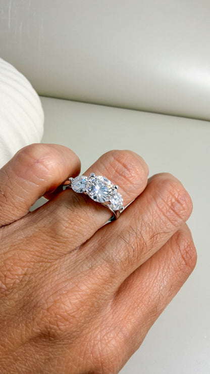 Moissanite Trio Ring - Velani Jewelry