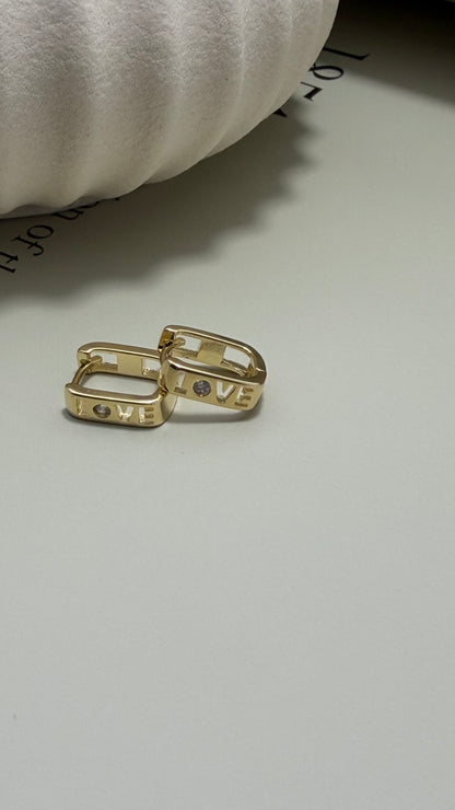 Love Letter CZ Huggie Earrings - Velani Jewelry
