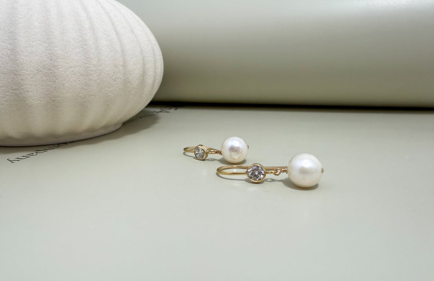 Velani Jewelry Bezel & Pearl Drop Earrings