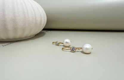Velani Jewelry Bezel & Pearl Drop Earrings