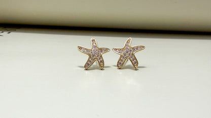 Starfish CZ Stud Earrings - Velani Jewelry