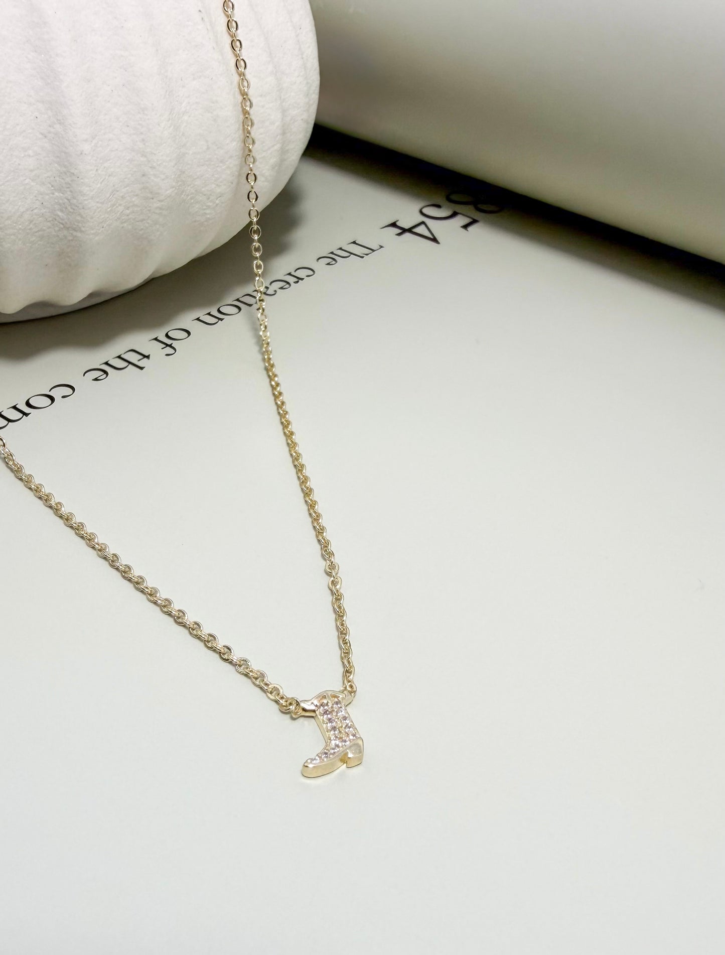 Velani Jewelry Mini Pavé Boot Necklace