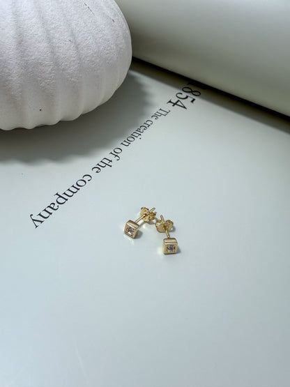 Velani Jewelry Dainty CZ Square Stud Earrings