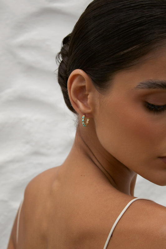 Velani Jewelry Tåsi Turquoise Hoops