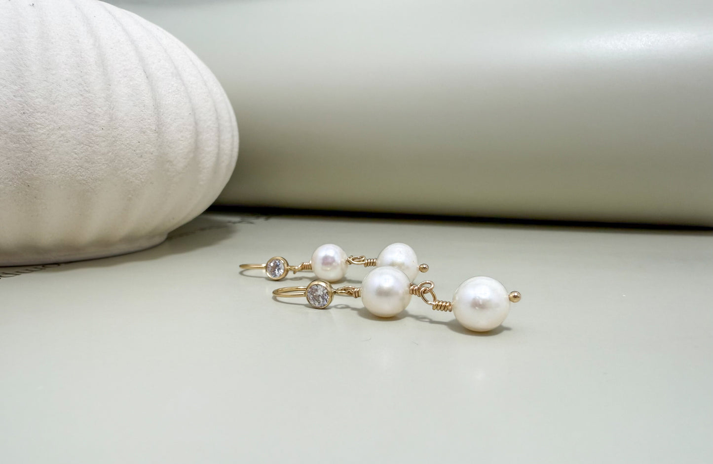Velani Jewelry Bezel & Pearl Drop Earrings