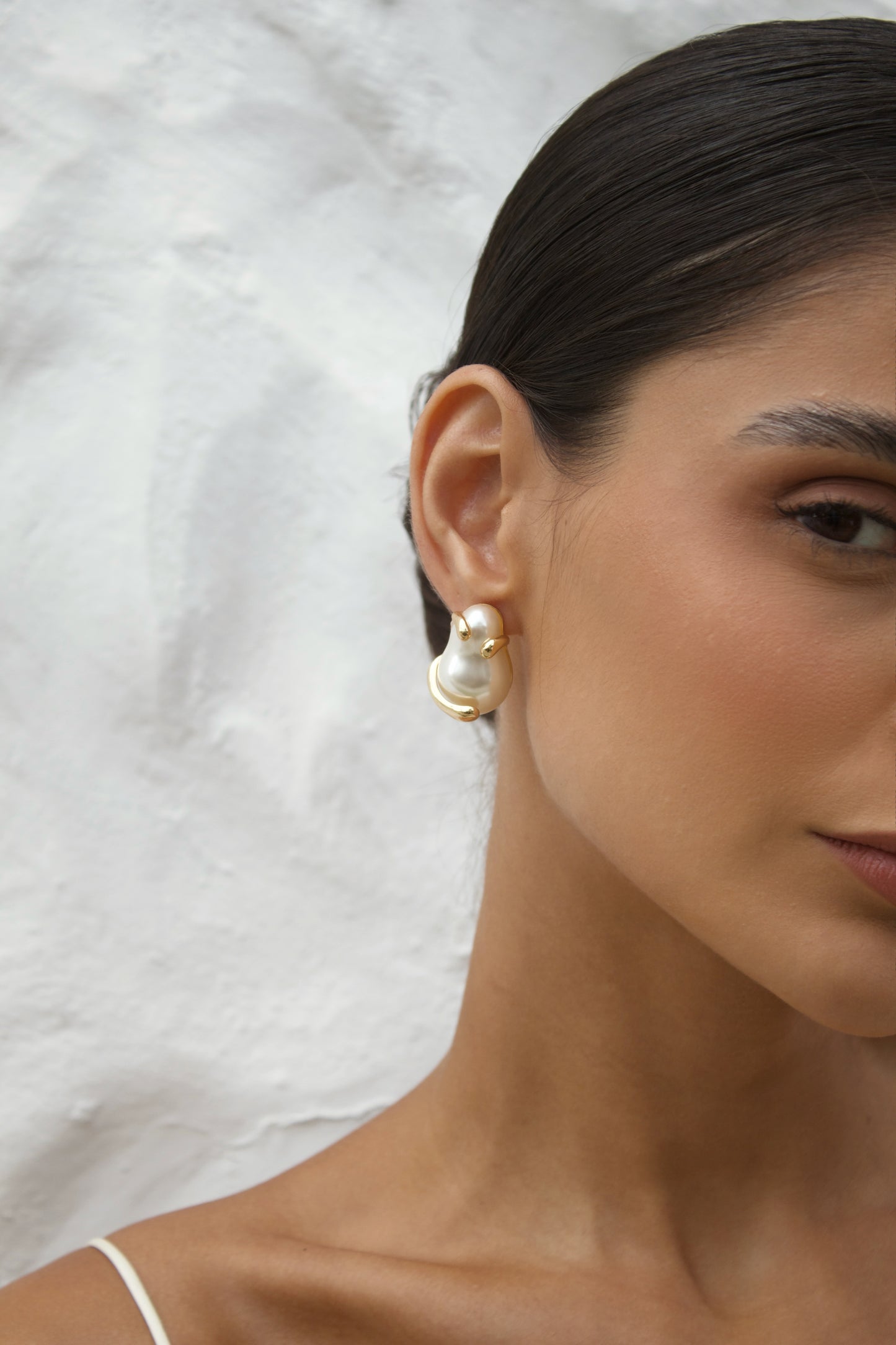 Velani Jewelry Sculptural Baroque Pearl Stud Earrings