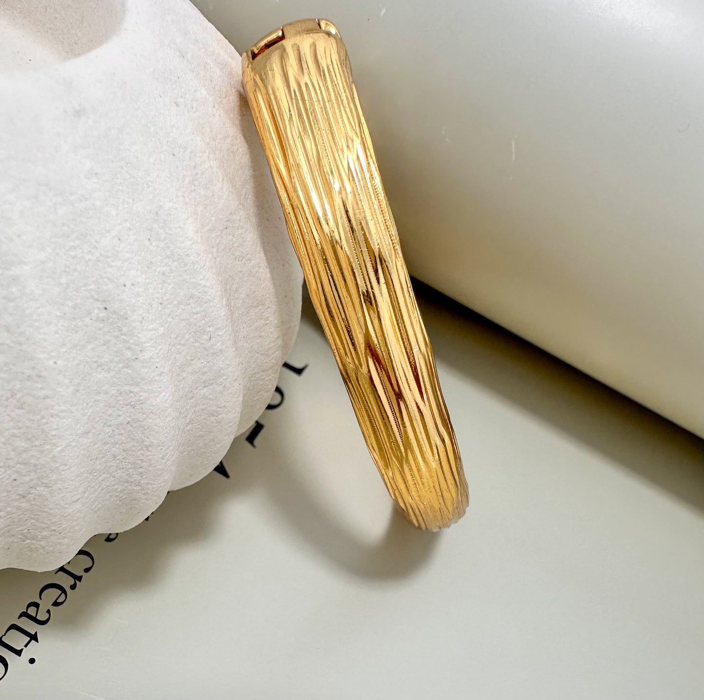 Velani Jewelry Brushed Bracelet, hypoallergenic 18K gold plated, fits up to 7.5", crafted in Brazil.