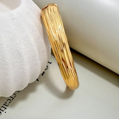 Velani Jewelry Brushed Bracelet, hypoallergenic 18K gold plated, fits up to 7.5", crafted in Brazil.