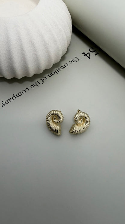 Velani Jewelry Golden Ammonite Studs