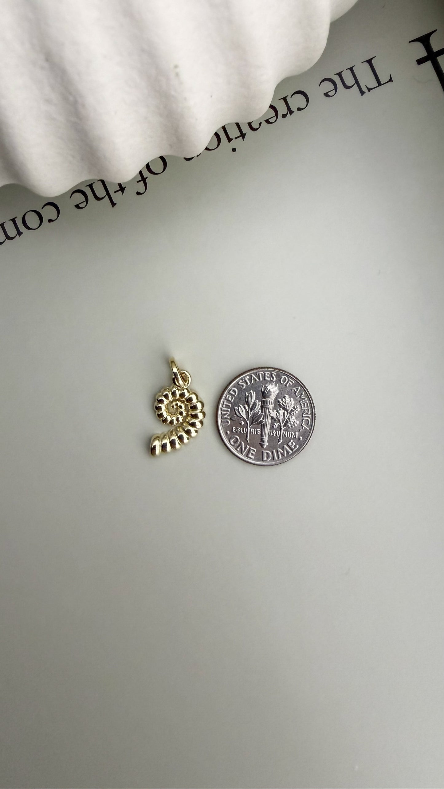 Velani Jewelry Dainty Golden Ammonite Pendant