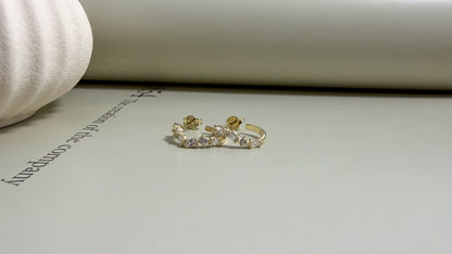 Curva Marquise Half Hoop Earrings - Velani Jewelry