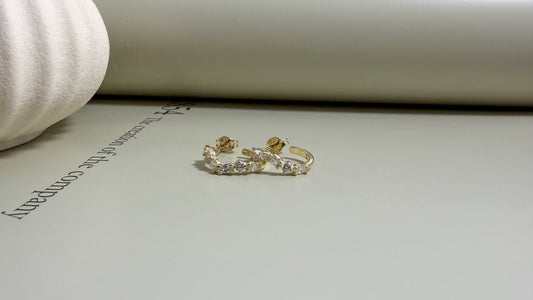 Curva Marquise Half Hoop Earrings - Velani Jewelry