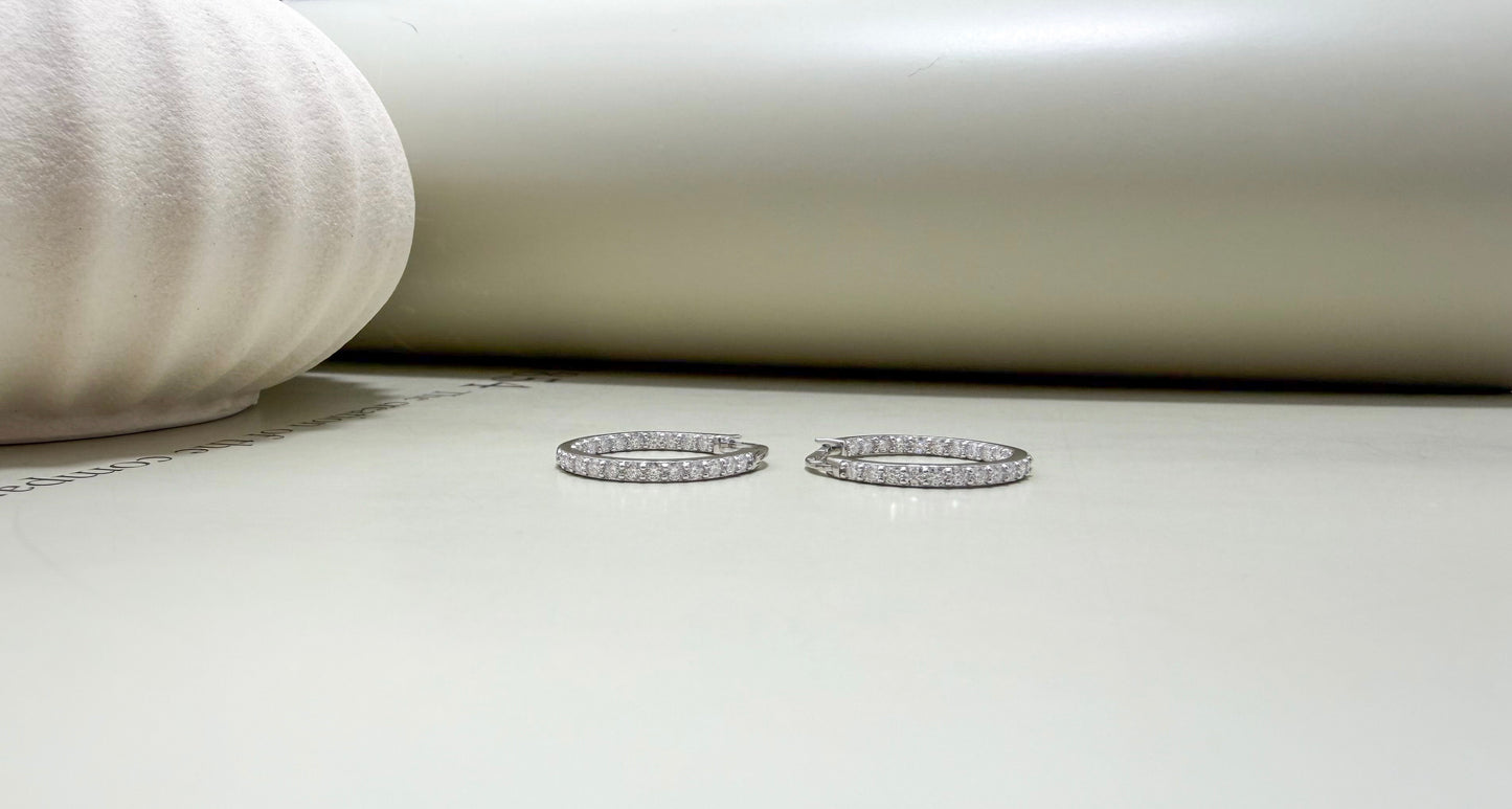 Velani Jewelry Moissanite Hoops - Sterling Silver