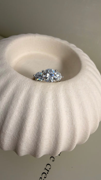 Moissanite Trio Ring - Velani Jewelry