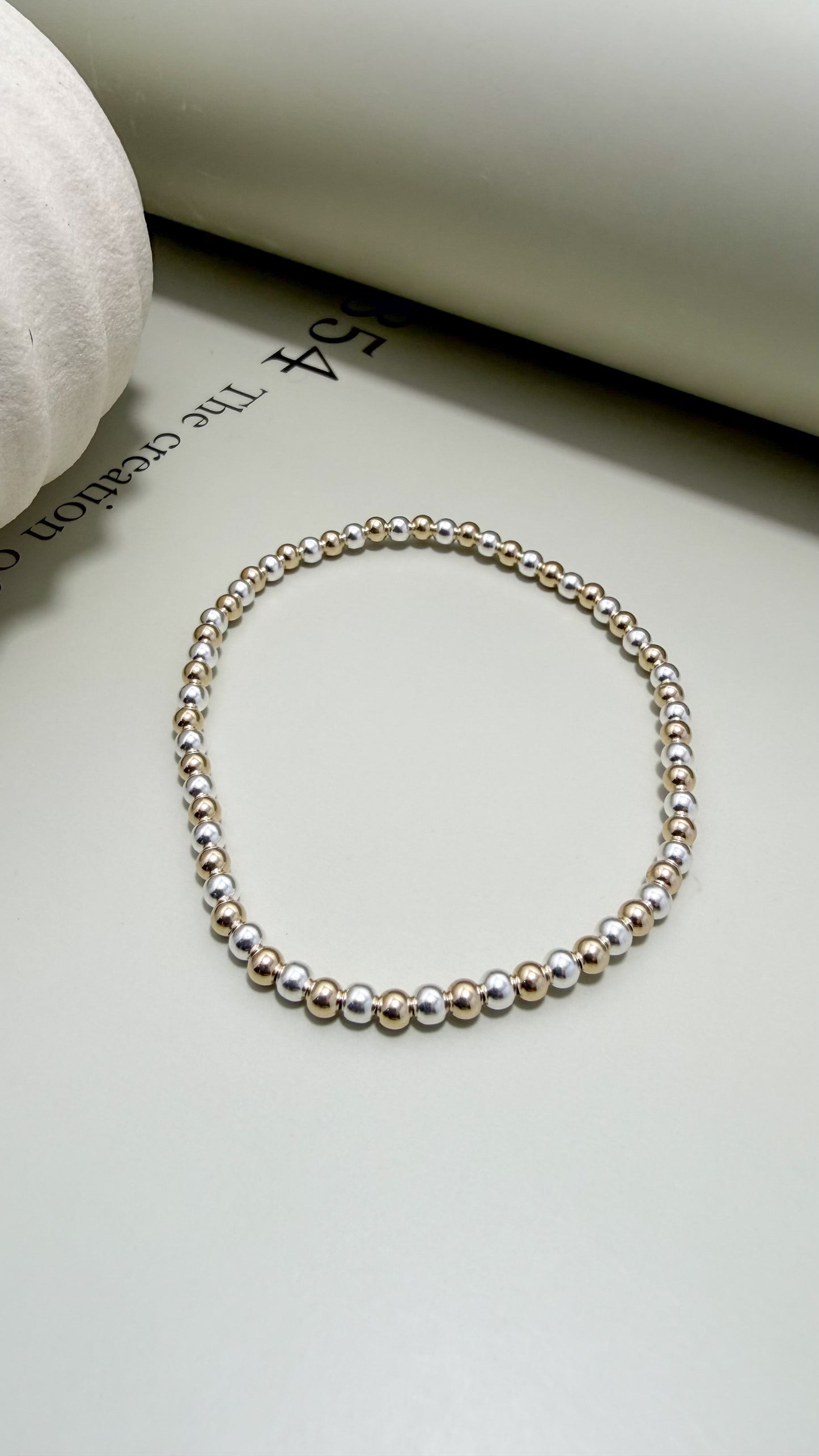 Velani Jewelry Beaded Stretchy Bracelet – Mixed Metals