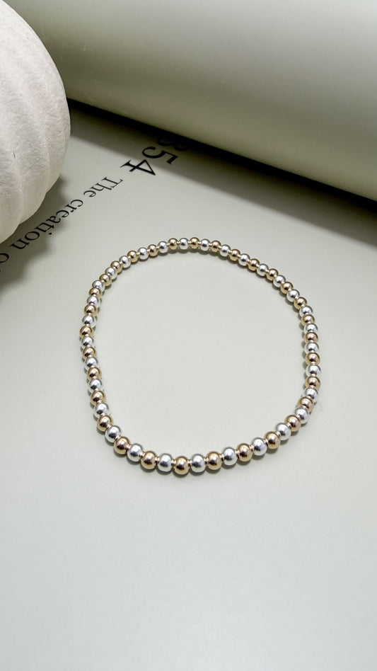 Velani Jewelry Beaded Stretchy Bracelet – Mixed Metals
