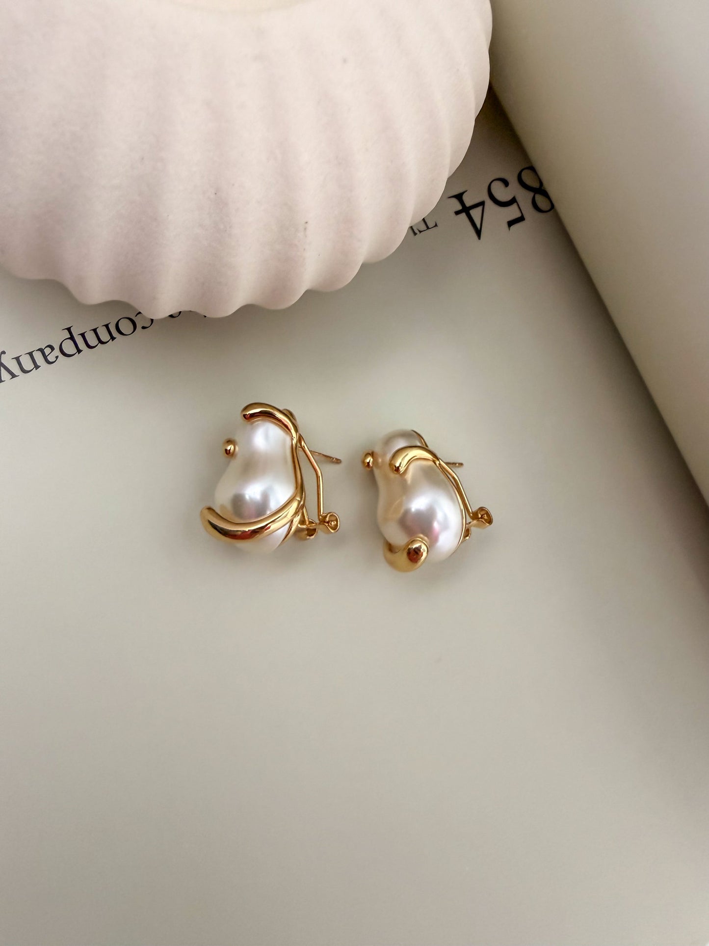 Velani Jewelry Sculptural Baroque Pearl Stud Earrings
